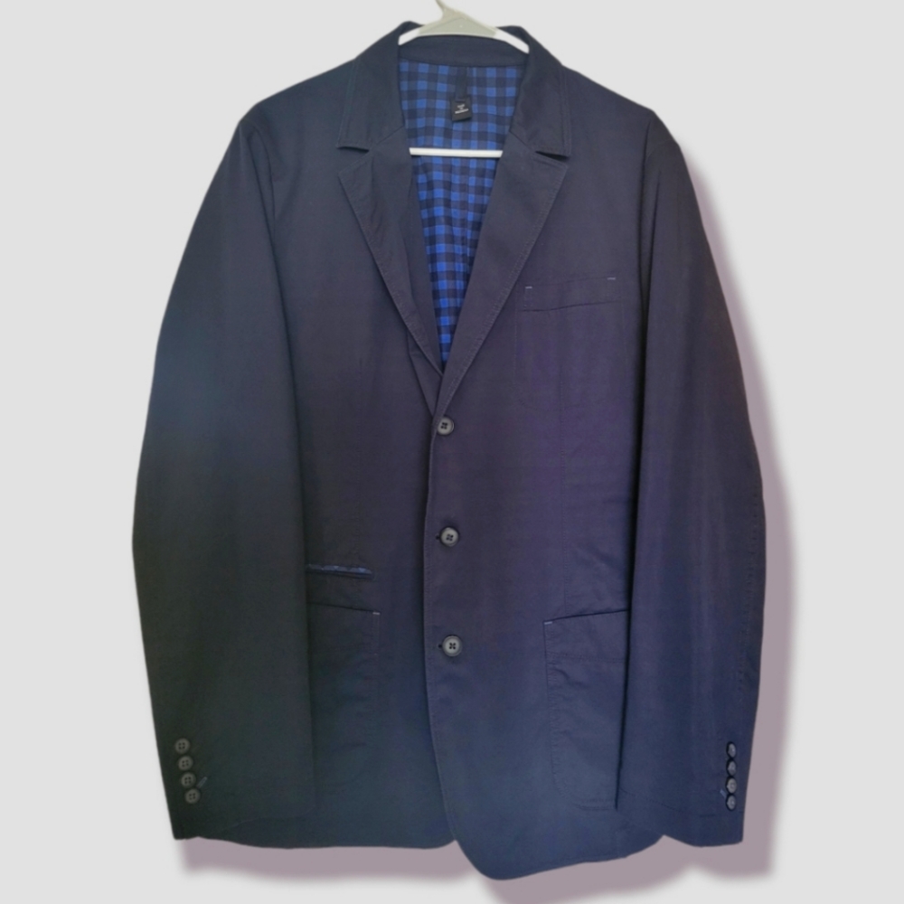 HUGO BOSS Regular Fit Men Navy Blue 3 Button Sport Coat Jacket